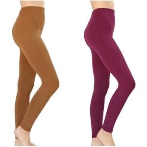 Zenana Outfitters 2 Pairs Fleeced Leggings Small/Medium